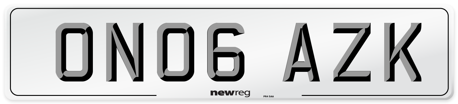 ON06 AZK Number Plate from New Reg